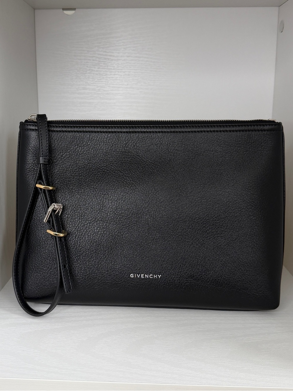 Givenchy Black Leather Voyou Clutch